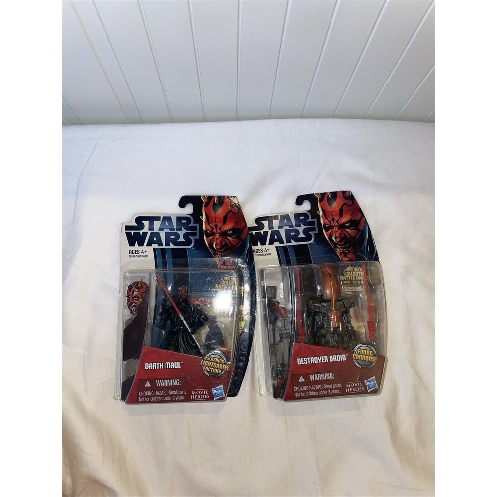 2007 & 2012 Star Wars DARTH MAUL Sith Lord Destroyer Droid 2 Action Figures New